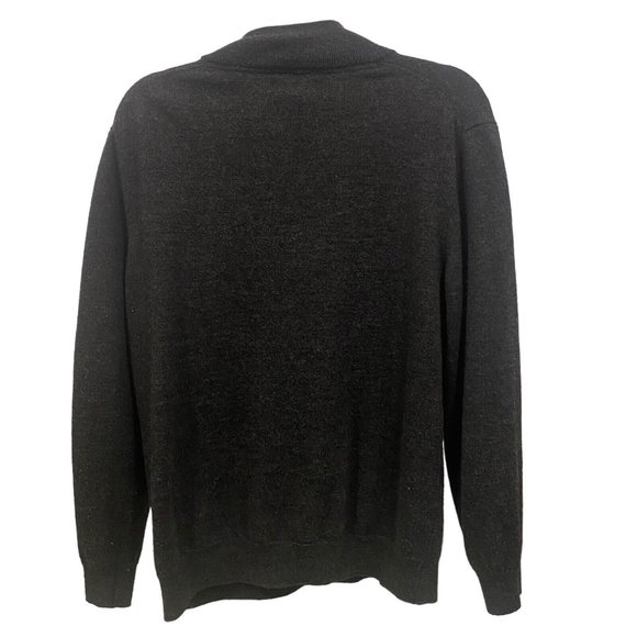 CLUB ROOM Men's Sweater GRAY 1/4 Zip Merino Wool Pullover Long Sleeve Size XL - Picture 3 of 6